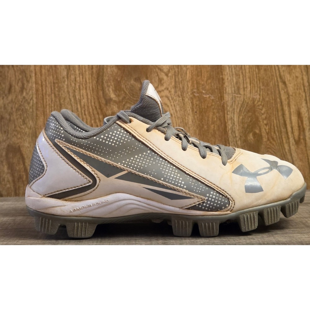 Under Armour Leadoff Baseball Cleats Youth Size 3Y Gray White